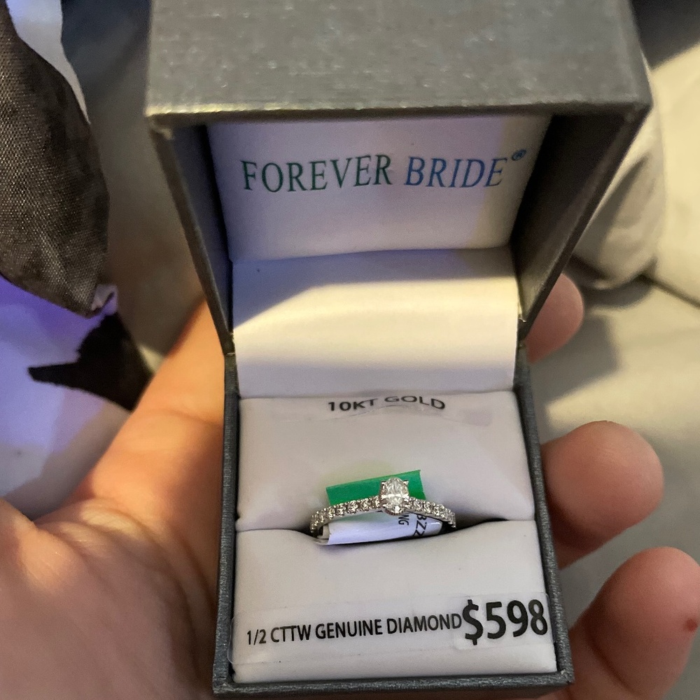 Forever Bride, Size 7, 10KT White Gold Wedding Ring